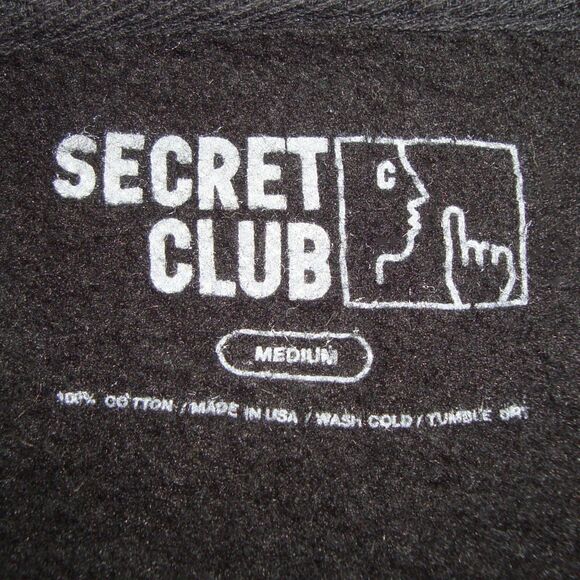 SECRET CLUB 'WELCOME TO THE END' Black Hoodie Sweatshirt Unisex - Picture 3 of 9